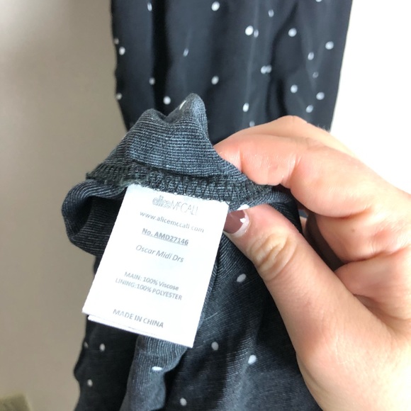 Alice McCall Oscar Ruched Polka Dot Midi Dress 2/6 - Picture 14 of 14